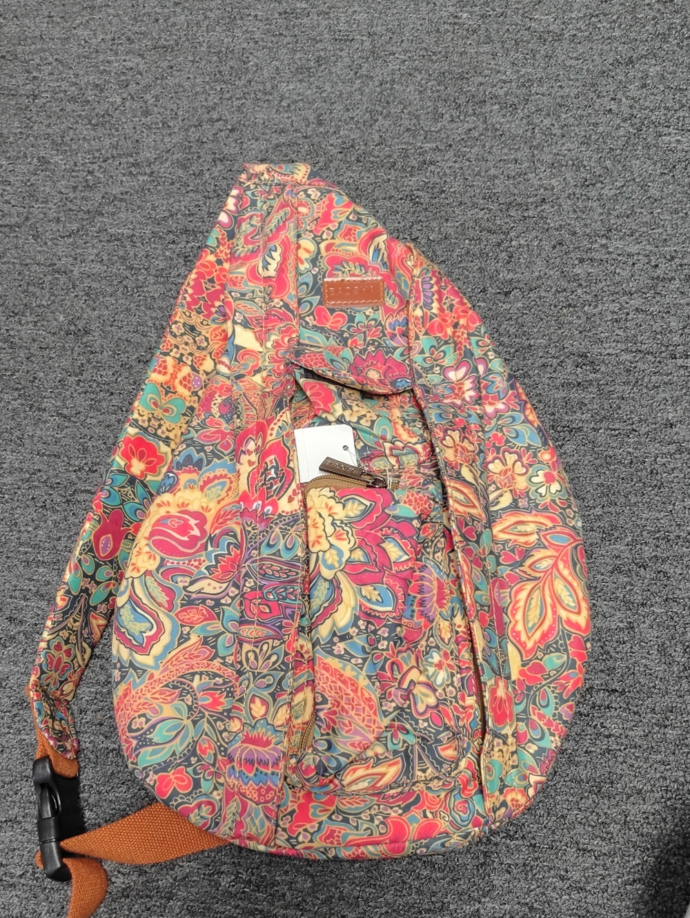 Colorful Floral Crossbody Sling Bag - Multi Floral Pattern